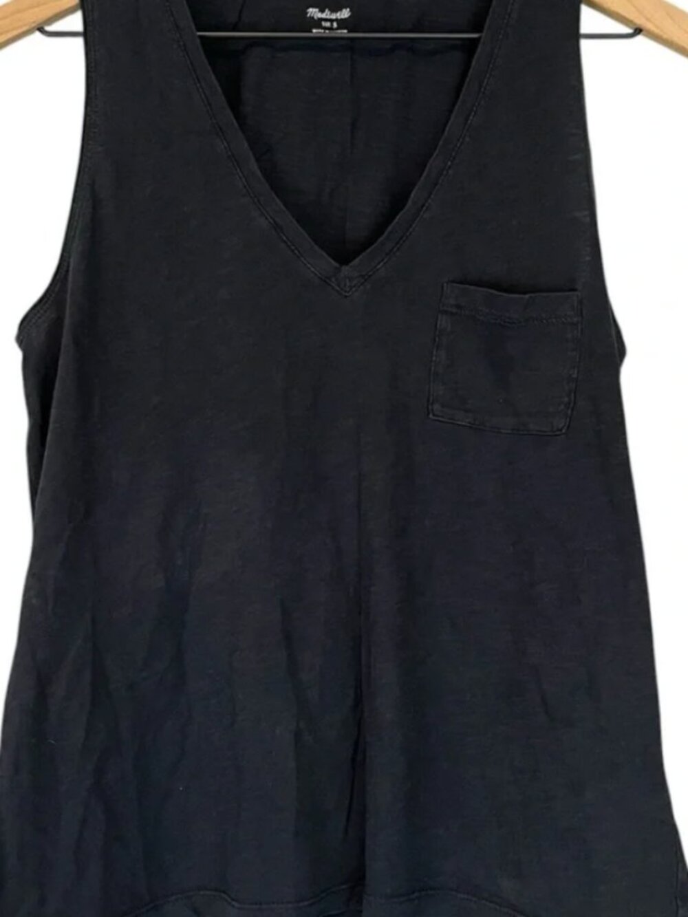 Madewell Tank Top with Pocket, Size XL Womens, Black